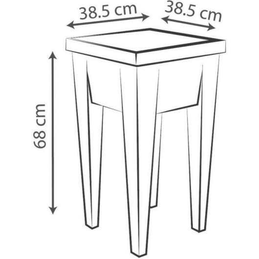 Jardinière surélevée EDA Urban 38.5x38.5x68 cm 23 L Antracite UV