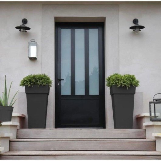 Pot de Fleur Carré EDA Toscane Polypropylène Gris Anthracite 62L Anti-UV