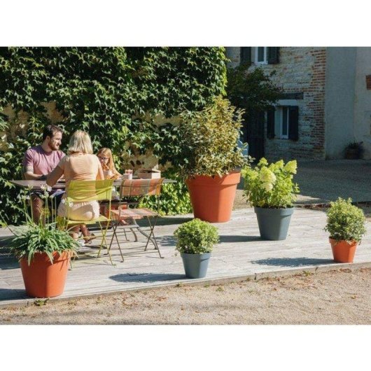 Macetero Redondo EDA Toscane 10 L Polipropileno Naranja