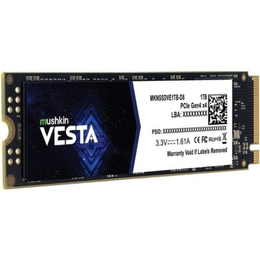 Disco Duro Mushkin Vesta 1TB SSD M.2 PCIe 4.0 4800MB/s lectura 2600MB/s escritura