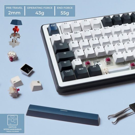 Clavier The G-Lab Keyz Elite 450 compact RGB avec écran LCD AZERTY français