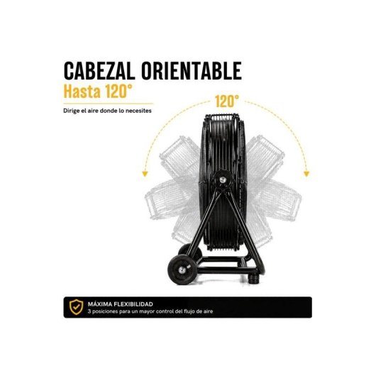 Ventilador Industrial Bilake 240W 3 Velocidades Alto Caudal con Ruedas y Cabezal Orientable