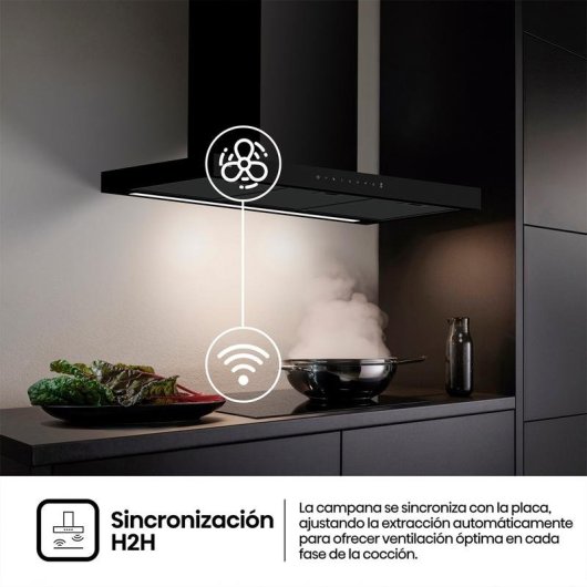 Campana extractora Hisense con motor inverter extracción 90cm y control táctil