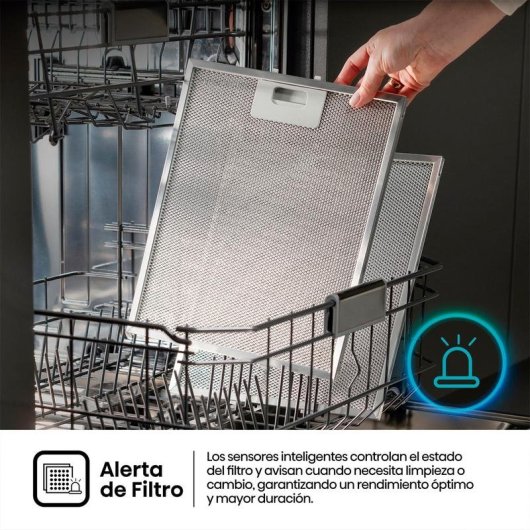 Campana extractora Hisense con motor inverter extracción 90cm y control táctil