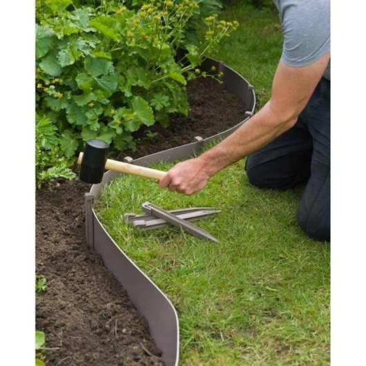 Bordura de Jardín Flexible Nature 15 cm x 10 m Polietileno Reciclado Anti-UV