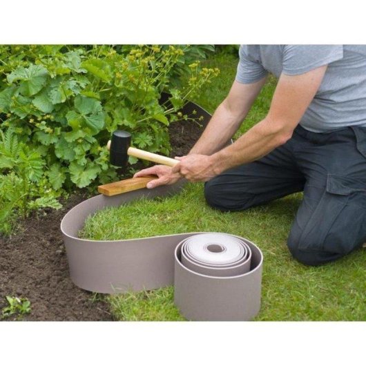 Bordura de Jardín Flexible Nature 15 cm x 10 m Polietileno Reciclado Anti-UV