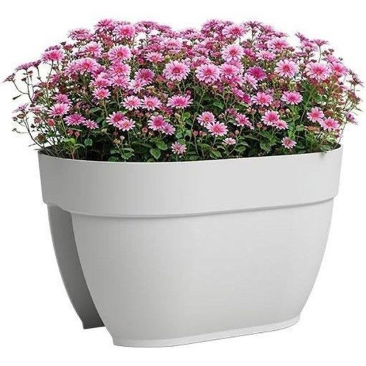 Maceta para balcón Artevasi Capri Campana Blanca Protección UV y Heladas 39x25,6x22,5 cm
