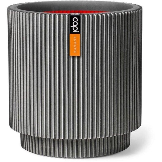 Vaso Capi Europe Groove NL Antracite 36x38 cm com Textura Sulcada