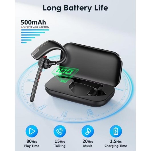 Auriculares New Bee inalámbricos Bluetooth 5.2 In Ear con cancelación de ruido y micrófono, negro