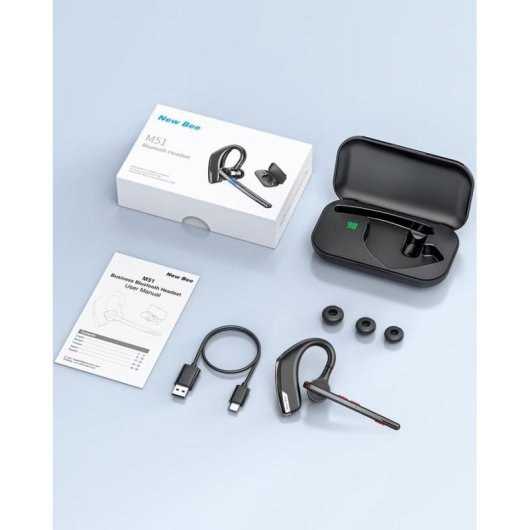 Auriculares New Bee inalámbricos Bluetooth 5.2 In Ear con cancelación de ruido y micrófono, negro