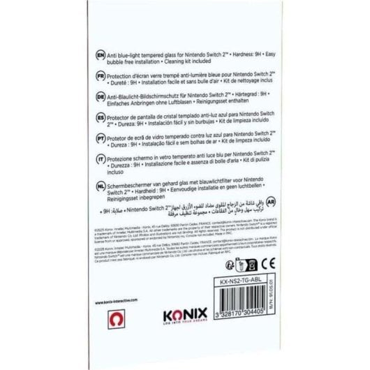 Protector Pantalla Konix Mythics Cristal Templado 9H Filtro Anti-luz Azul Switch 2