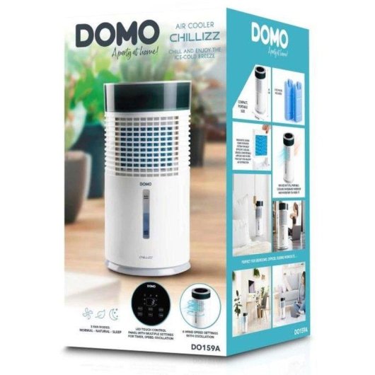 Raffrescatore d'Aria Portatile Domo Chillizz DO159A con Umidificatore 3 Velocità