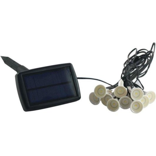 Solar-Girlande Galix 5 m 10 weiße LEDs integrierte Pfähle