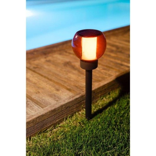 Lanterne solaire à piquet Galix Ø105 mm 12 LED SMD ambré 1800K effet flamme