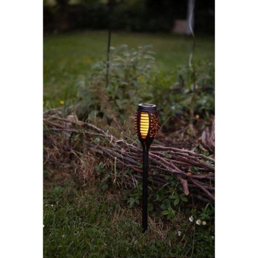 Lanterna Solar Galix Resina 12 LEDs Âmbar Cintilantes Efeito Chama Natural