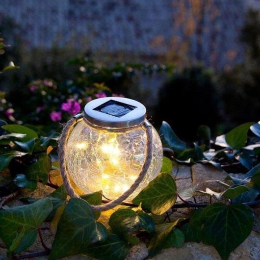 Lumisky Crack Ball Cord Solar Dekokugel mit Seilgriff, 2 Stück