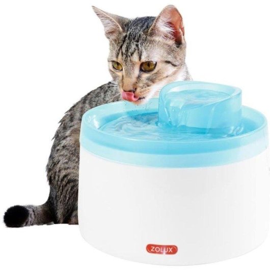 Fonte de água elétrica Zolux 2L silenciosa para gatos e cães pequenos