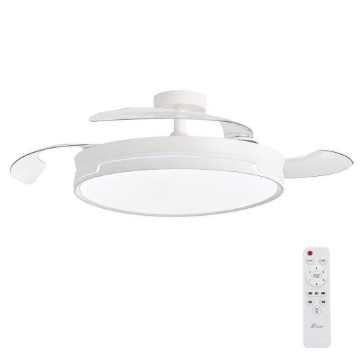 Ventoinha de Teto com Luz 3NOD Concept Ray Motor DC 6 Velocidades Pás Retráteis Comando