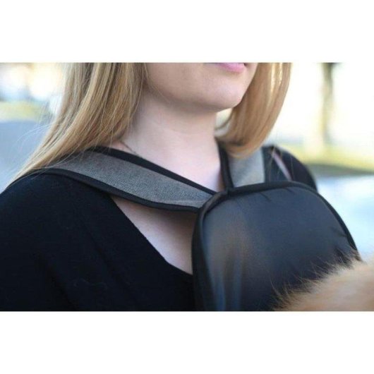 Saco de transporte frontal Kerbl Vacation para mascotas hasta 8 kg con malla y reflectantes