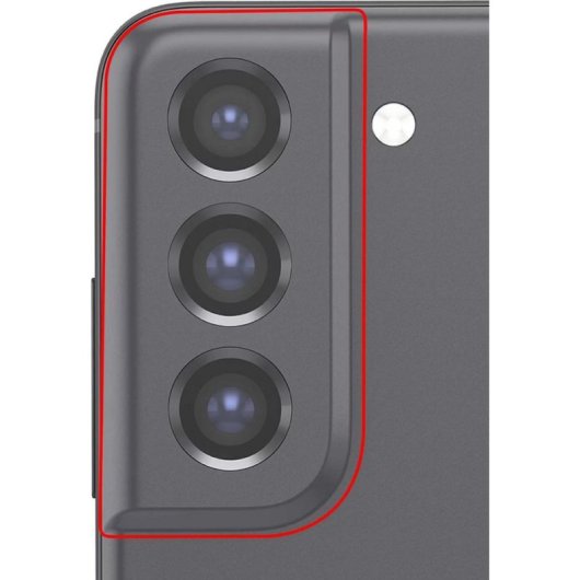 Lente cámara trasera Clappio Samsung Galaxy S21 FE vidrio reforzado marco negro