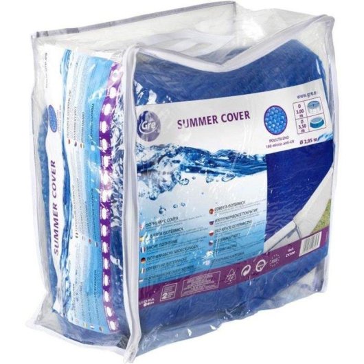 Cubierta solar Gre CV300 para piscina redonda 3 m polietileno azul anti-UV 180 micras