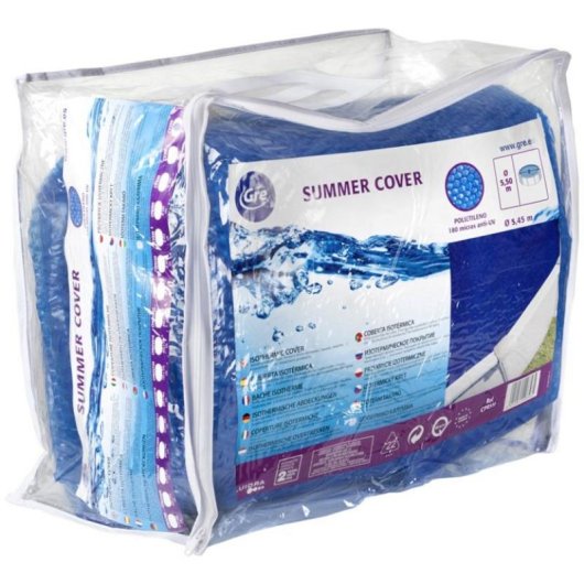 Cubierta solar Gre CV300 para piscina redonda 3 m polietileno azul anti-UV 180 micras