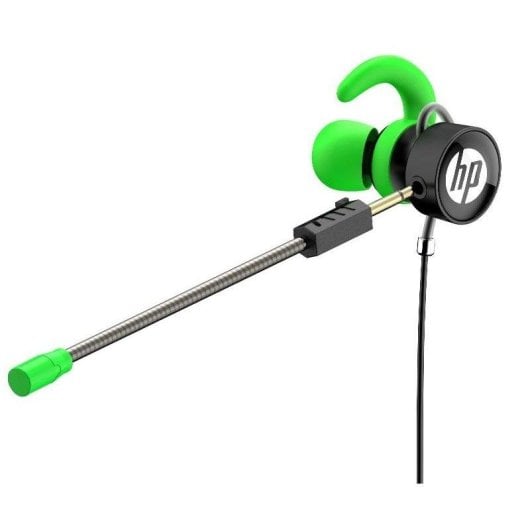 Auriculares HP DHE-7003 con cable Jack 3,5 mm para música y llamadas, micrófono, negro y rojo
