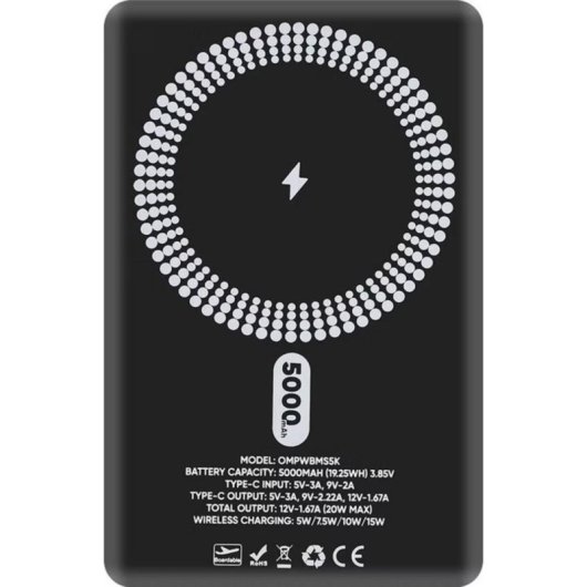 Powerbank Obal:Me MagNetix 5000mAh MagSafe USB-C Schwarz