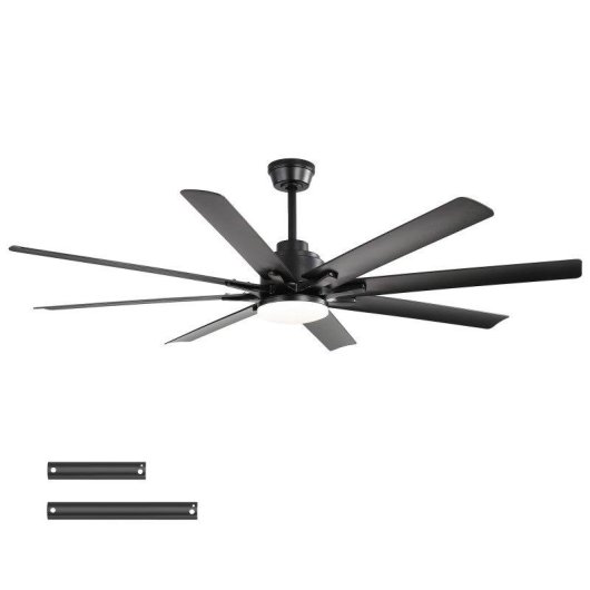 Ventoinha de Teto com Luz Welltin T3218 132cm 8 Pás LED Comando Ultra Silenciosa Função Inverno