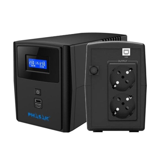 Sai Phasak 800VA Bateria Chumbo-Cálcio 15 Minutos Proteção AVR