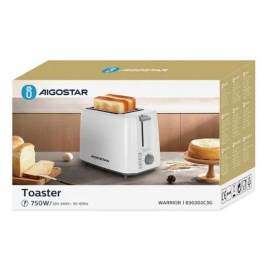 Tostadora Aigostar 2 Tranches 7 Niveaux Blanc