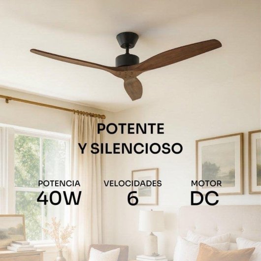 Ventilador de Techo Mellerware 40W 132 cm 6 Velocidades Motor DC Silencioso Mando a Distancia