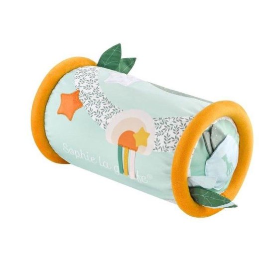 Rolo Sensorial Sophie La Girafe — Tapete Multifunções com Espelho e Furo Texturizado (6 Meses+)