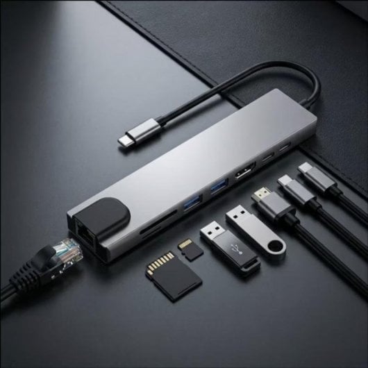Hub USB Tech-Protect HB09 8 en 1 HDMI 4K 100W
