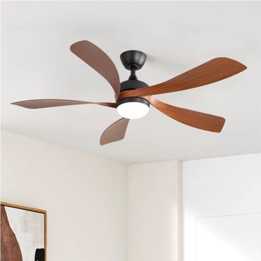 Ventilador de Techo con Luz Autrucker 30W 132cm 6 Velocidades Motor DC Silencioso Mando Reversible