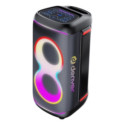 Altavoces Denver para fiestas inalámbricos y alámbricos 100 W con LED y batería