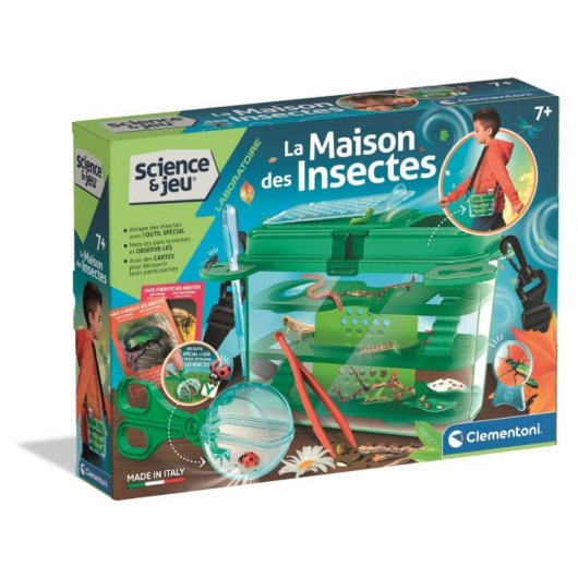 Clementoni La Maison des Insectes Kit Hábitat Portátil Observación Insectos 7+