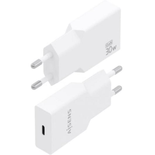 Cargador Aisens GaN USB-C 30W PD3.0 Blanco