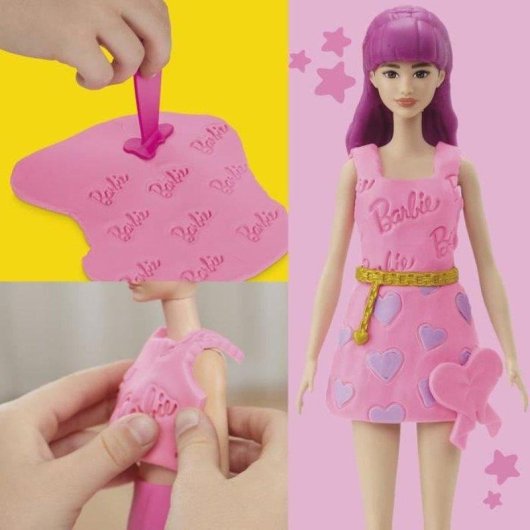 Set Créatif Play-Doh Barbie Coeurs et Cheveux avec Poupée 30 cm