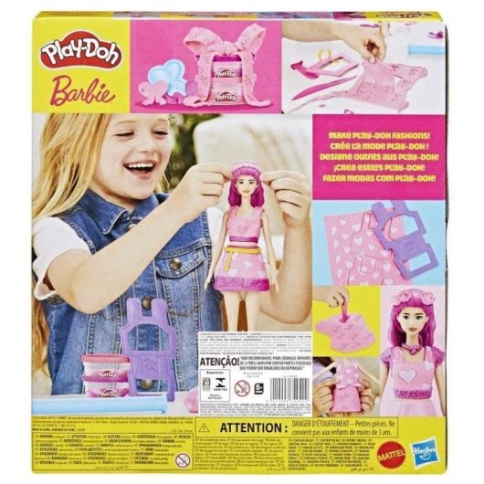Set Créatif Play-Doh Barbie Coeurs et Cheveux avec Poupée 30 cm
