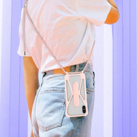 Funda para móvil con correa Avizar Universal Rosa 80 cm
