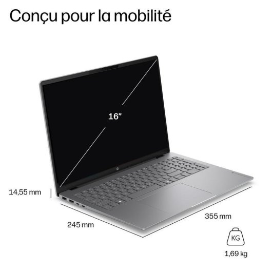 Ordinateur portable HP OmniBook 5 16-bm0011nf 16" Intel Core Ultra 5 322 16GB 512GB SSD Intel Graphics Windows 11