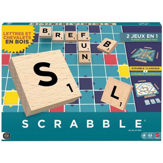 Juego de mesa Scrabble Classic 2 en 1 reversible Mattel 2-4 jugadores
