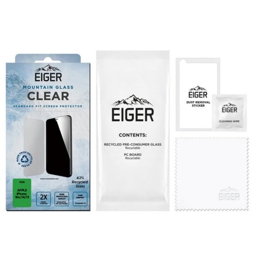 Screen Protector Privacy EIGER iPhone 16e/14/13 Glas 9H