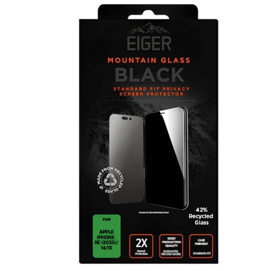 Screen Protector Privacy EIGER iPhone 16e/14/13 Glas 9H