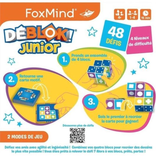 Asmodee Déblok Junior 3D-Logikspiel 40 Progressive Herausforderungen 4+