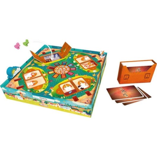 Juego de cartas Asmodee Dixit Kids 6 años 84 cartas XL 12 peones de madera