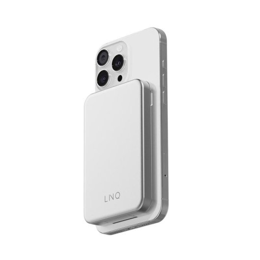 Externe Batterie LINQ LQWPS082 8000 mAh Kabellose Ladung MagSafe Silber