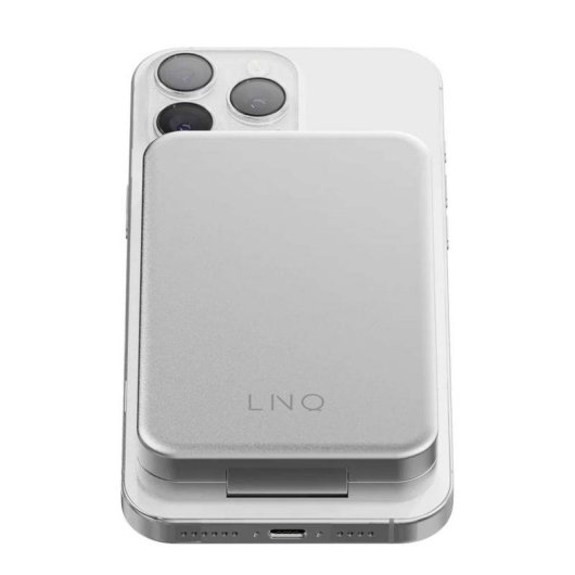 Externe Batterie LINQ LQWPS082 8000 mAh Kabellose Ladung MagSafe Silber