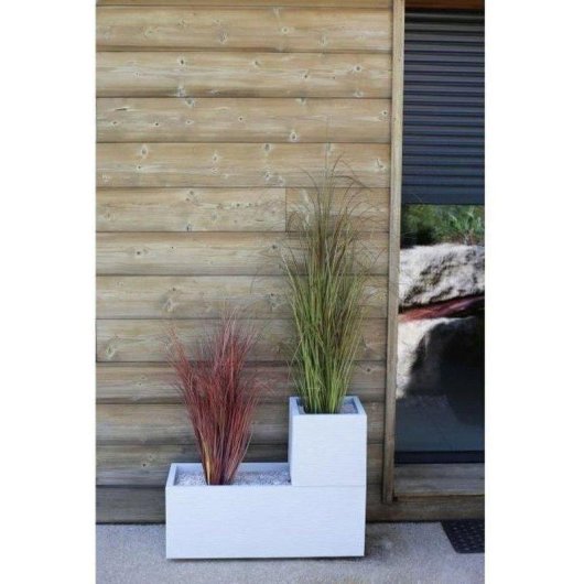 Bac à Fleurs EDA Graphit Up 21 L Blanc Cerusé 30x30x30 cm Plastique Mate Anti-UV